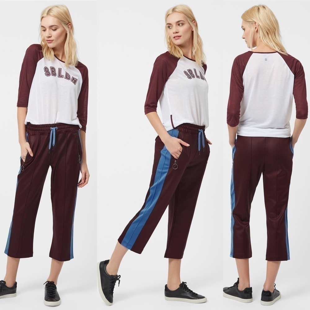 Sweaty Betty Hyde Cropped Pants in Oxblood S